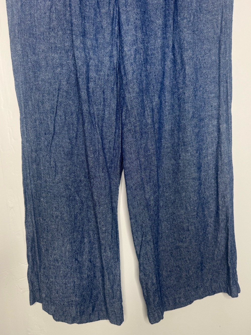 Old Navy woman's wide leg pull over linen stretchy waist pants boho coastal - Picture 4 of 8